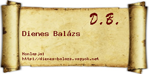 Dienes Balázs névjegykártya