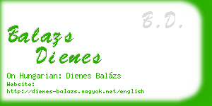 balazs dienes business card
